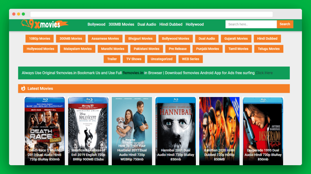 9xmovies Website 9x HD Bollywood Movies online Download